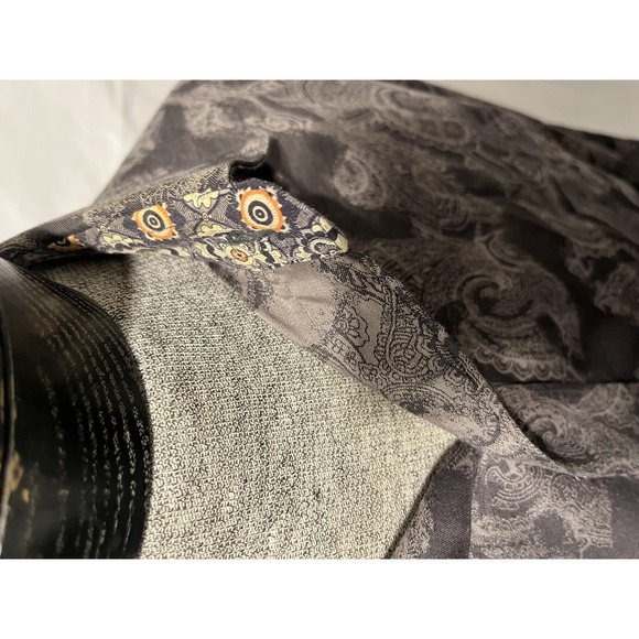 Robert Graham Shirt Mens 1XLT Black Gray Paisley Casual Long Sleeve Button Cuffs - Picture 8 of 16